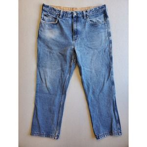 Duluth Trading Company Jeans Medium Blue Wash Denim Straight Size 38 x 30